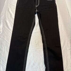 True Luck Jeans Black Straight Leg Jeans with Contrast Stitching – New With Tags